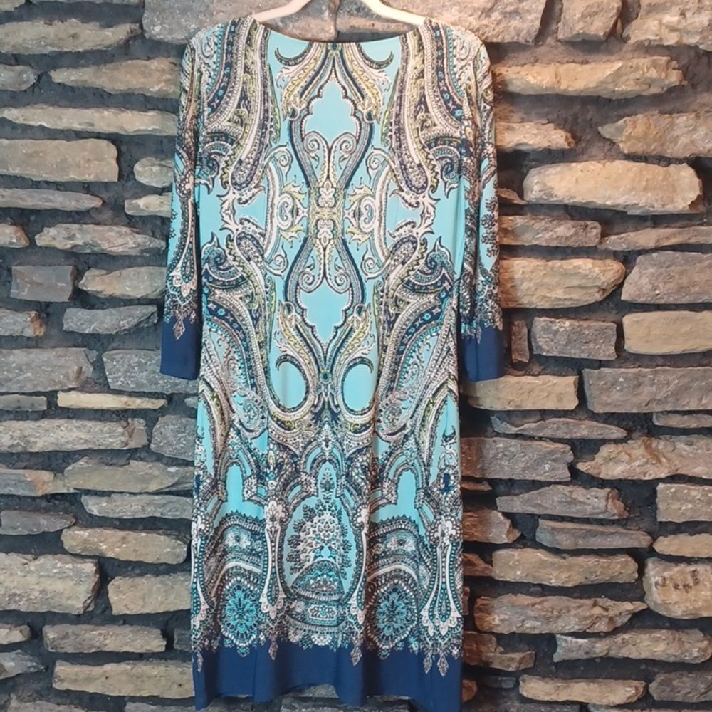 Women's London Times 3/4 sleeve midi dress sz 8 - Picture 7 of 9